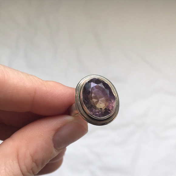 Vintage faceted Ametrine 925 sterling silver ring - Picture 3 of 8